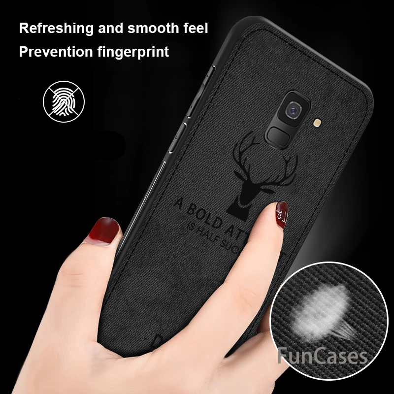 Роскошный Ретро тканевый Текстурированный чехол для телефона Sasmung Galaxy A6 A8 Plus 2018 A9