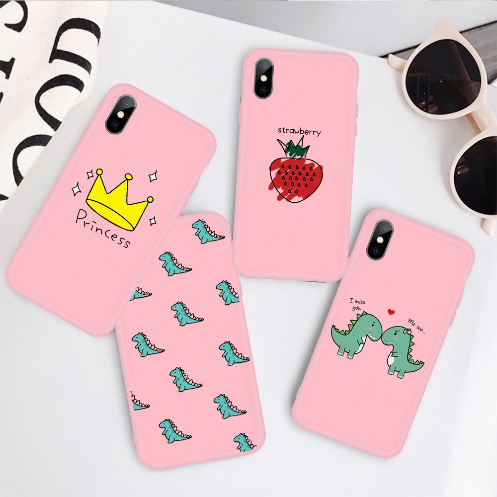 Милый мультяшный окрашенный ТПУ чехол для iPhone X 7 8 Plus 5S SE 5 XR чистый карамельный