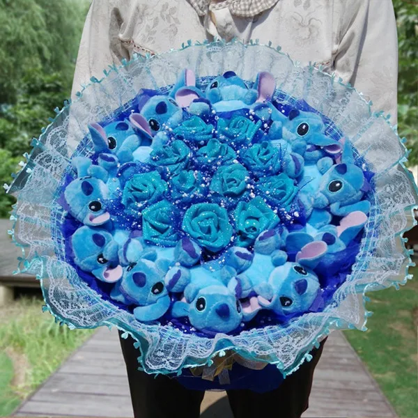 35cm Bouquet Букет стежков, плюшевые мягкие Картонные Игрушки, искусственные кавайные Мультяшные искусственные цветы, лучшие подарки на день рождения, Рождество - Цвет: 35cm Bouquet