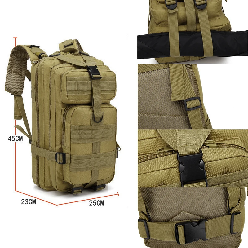 25л Военный Тактический Рюкзак Molle, рюкзак для путешествий, для спорта на открытом воздухе, кемпинга, туризма, выживания, камуфляжная Сумка для страйкбола, Охотничья сумка