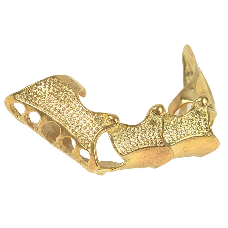 PINKSEE Punk Rock Ring Scroll Joint Armor Knuckle Metal Full Finger Claw Golden Silver Color Rings For Men Women Jewelry | Украшения и