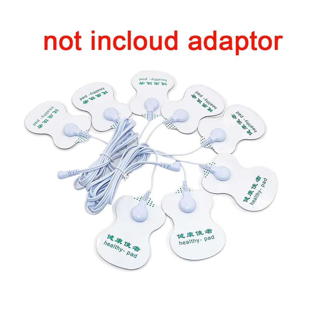 Pads without adaptor Tens корпус иглоукалывания Цифровая электрическая Массажная терапия машина для спины шеи ног ноги забота о здоровье английские ключи herald 8 подушечек - Цвет: Pads without adaptor
