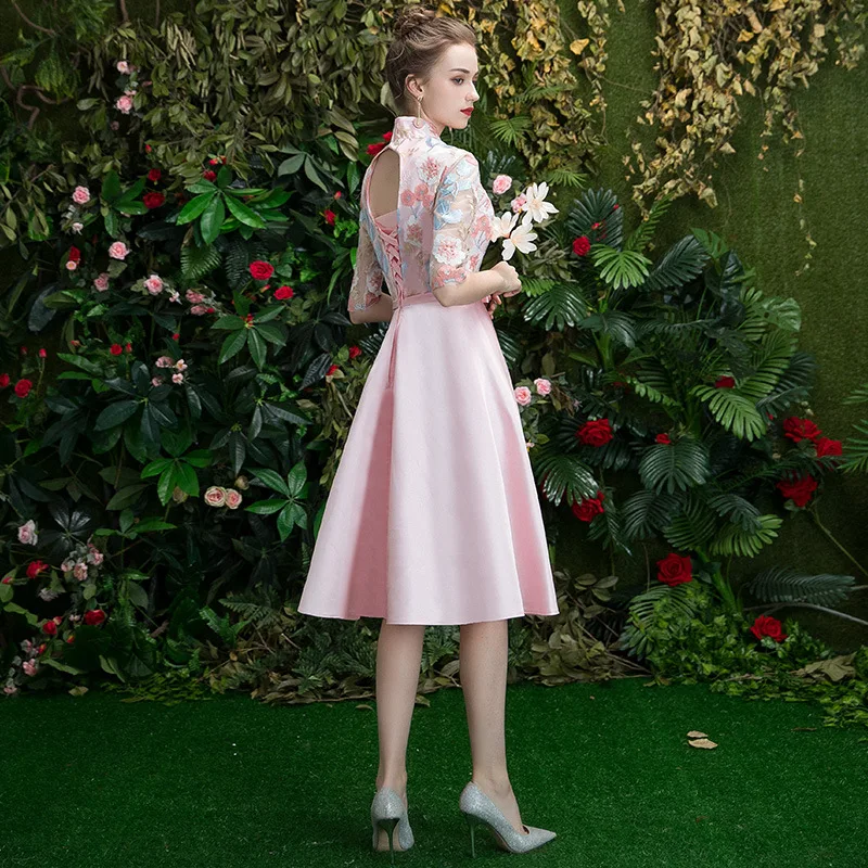 2019 цвет Элегантное длинное шифоновое платье для подружки невесты Vestido da dama de honra