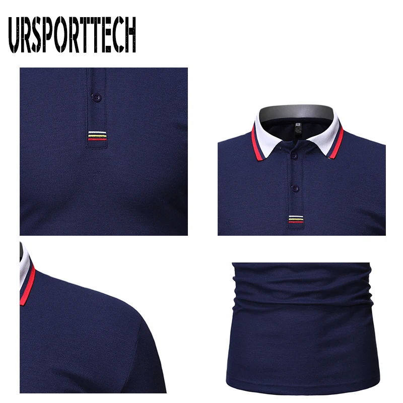 Новинка повседневная Летняя мужская рубашка поло высокое качество одноцветная с