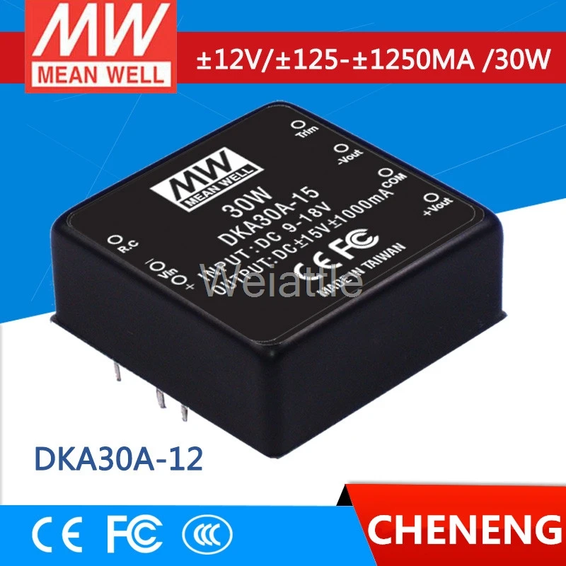 

MEAN WELL оригинальный DKA30A-12 12В 1250ма meanwell DKA30 12В 30 Вт DC-DC Регулируемый двойной выход конвертер