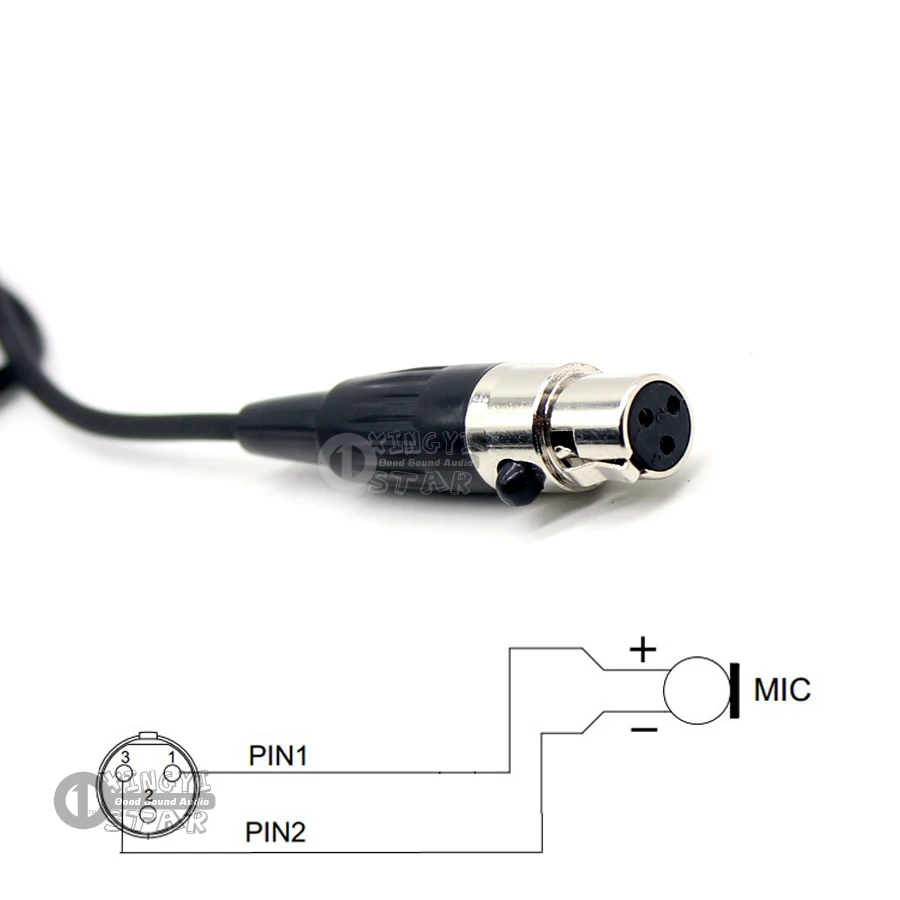 Мини XLR 3 контактный разъем TA3F наушники с микрофоном конденсаторная гарнитура