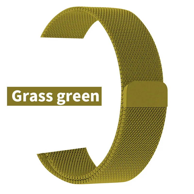 Grass green Красный ремешок для часов 40 44 мм для Iwatch Series 4 5 Миланская петля магнитный металлический браслет 38 ремешок для Apple Watch 3 - Цвет ремешка: Grass green