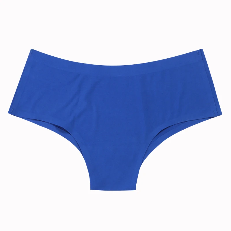 E Royal Blue Новое шелковое ультратонкое женское Бесшовное однотонное сексуальное нижнее белье, женские трусики со средней посадкой, нижнее белье, европейский размер - Цвет: E Royal Blue