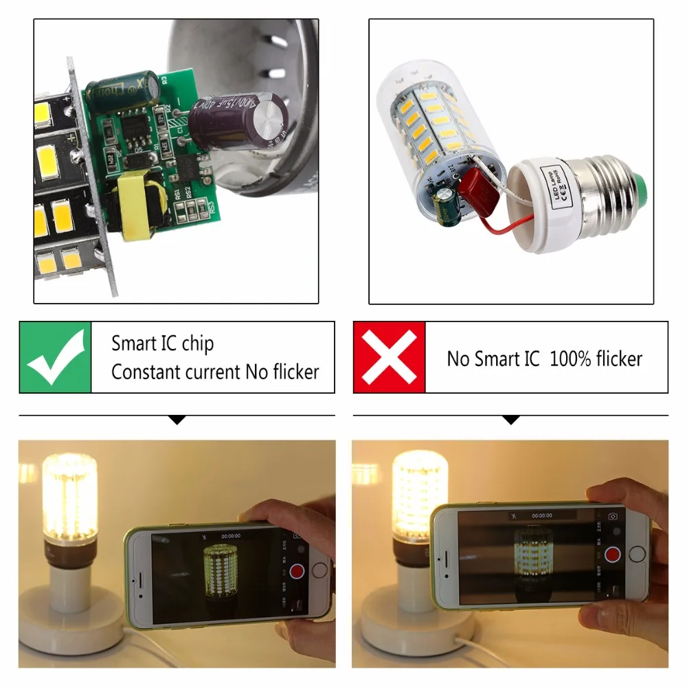 4 шт. смарт-ic E14 38X5736 SMD светодиодный Лампа Кукурузы 5 Вт люменов свет лампы 85-265 В