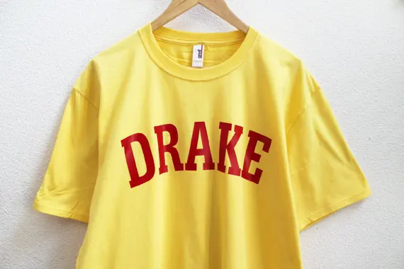 

Drake Unisex Shirt yellow casual tops t shirt short sleeve summer outfits tees fashion Drake t shirt