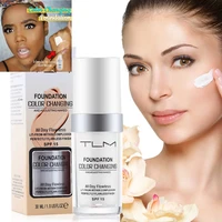 30ml tlm color changing foundation make up cover primer base makeup sunblock spf 15 natural color brightening moisturizing white