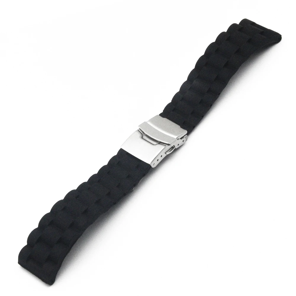 Silicone Rubber Watch Band 22mm for Asus ZenWatch 1 2 Men WI500Q WI501Q Stainless Steel Clasp Strap Wrist Loop Belt Bracelet