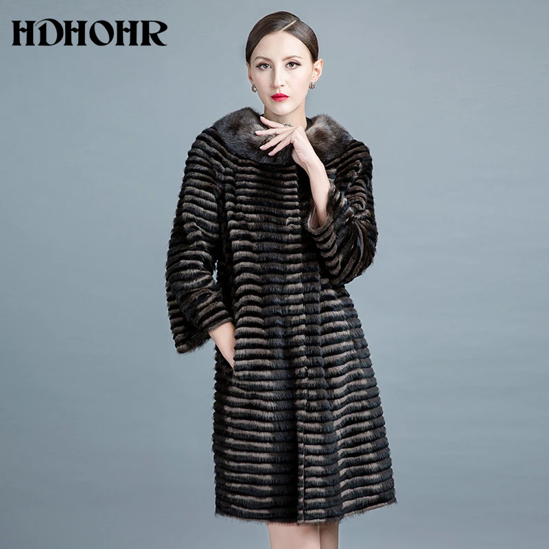 HDHOHR 2020 новые женские Вязаные норковые шубы Модные хорошие натуральные куртки