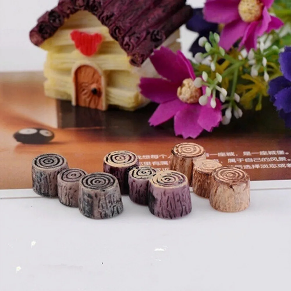 1 шт. смолы ремесло миниатюрное дерево пень Ремесло Сад Фея Украшение Цветок