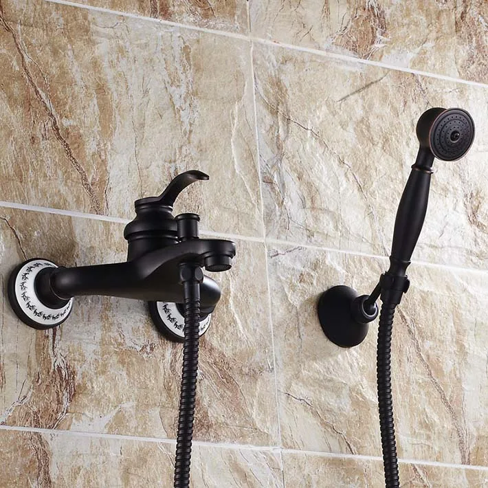 Европейский стиль ванная комната ванна смеситель для душа масло втирают бронзу