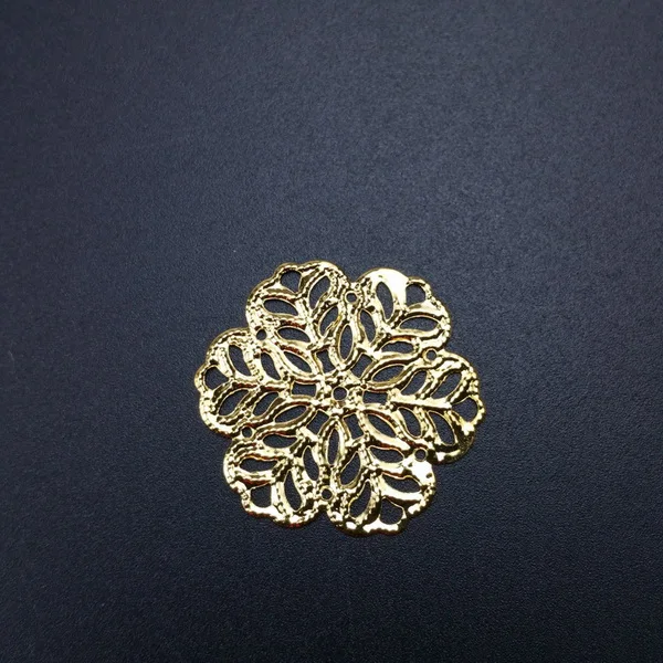 gold 27mm 20pcs Филигранное металлическое эллипс украшение для самостоятельного изготовления ювелирных изделий Аксессуары - Цвет: gold 27mm 20pcs