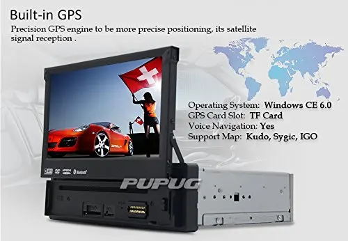 Беспроводной камера + Din 7 ''Автомобильный GPS DVD плеер в тире навигации головное