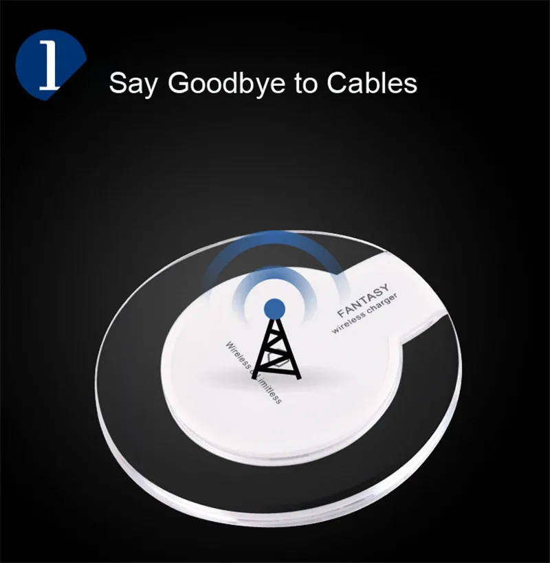 Круглый прозрачный Беспроводной Зарядное устройство колодки 5 В 1A для iphone 8 Plus