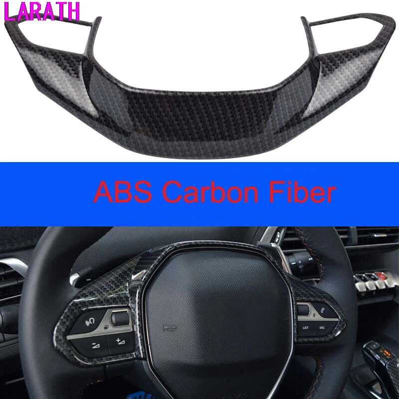 For Peugeot 3008 GT 5008 2017 2018 2019 steering wheel sticker Carbon fiber button trim frame accessories | Автомобили и