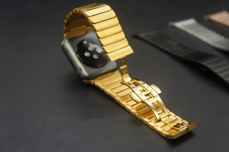 Браслет для Apple Watch черный серебристый 42 мм 38 из нержавеющей стали 316L с двумя