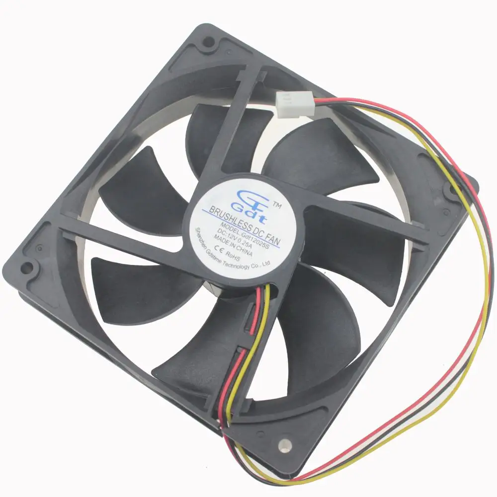 Новый DC 12V 3pin 12cm 120mm 120x120x25 интерфейс материнской платы Вентилятор охлаждения