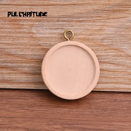 25mm bronze PULCHRITUDE 6 шт. 12/15/25/30 мм внутренняя Размеры древесины Цвет круглый дерево Кабошон База Установка Подвески Цепочки и Ожерелья Выводы - Цвет: 25mm bronze