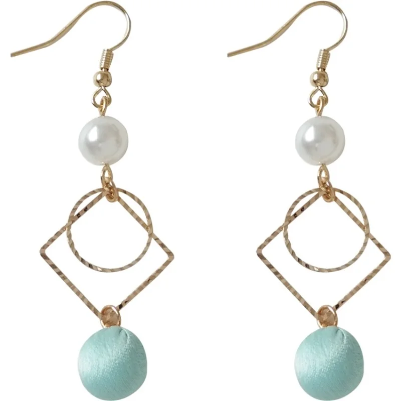 2018 корейский Круглый Длинные серьги с бахромой квадратный геометрический