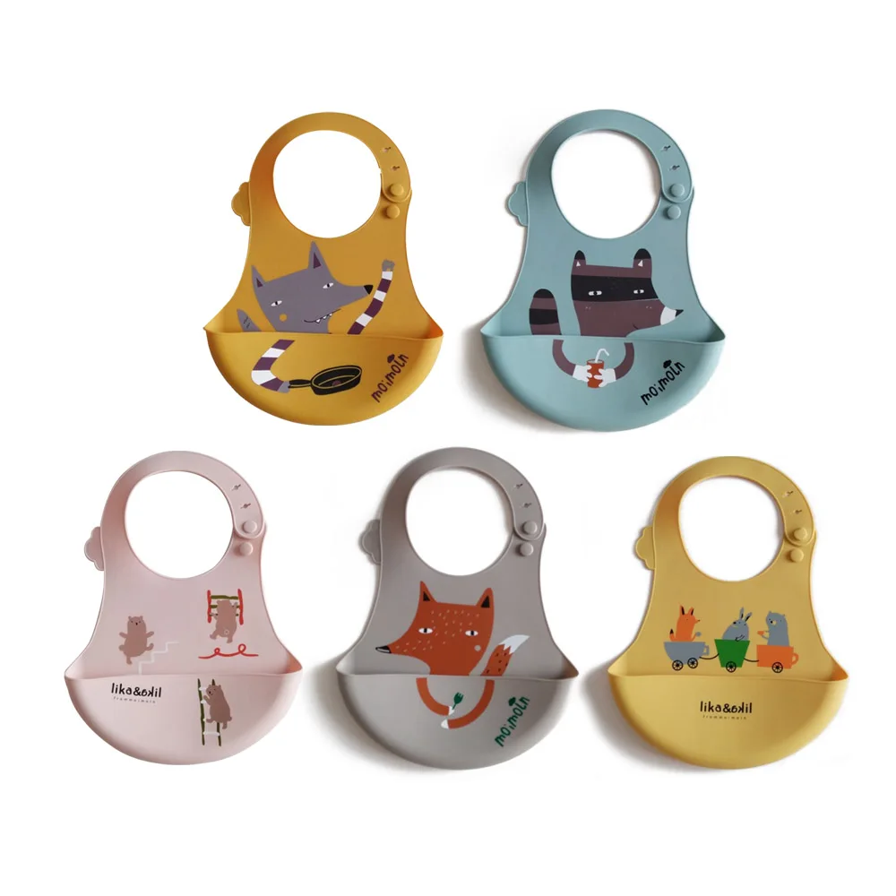 Children silicone Saliva baby eating bib waterproof rice bowl soft disposable pocket Infant Food-grade Towel Newborn | Детская одежда и