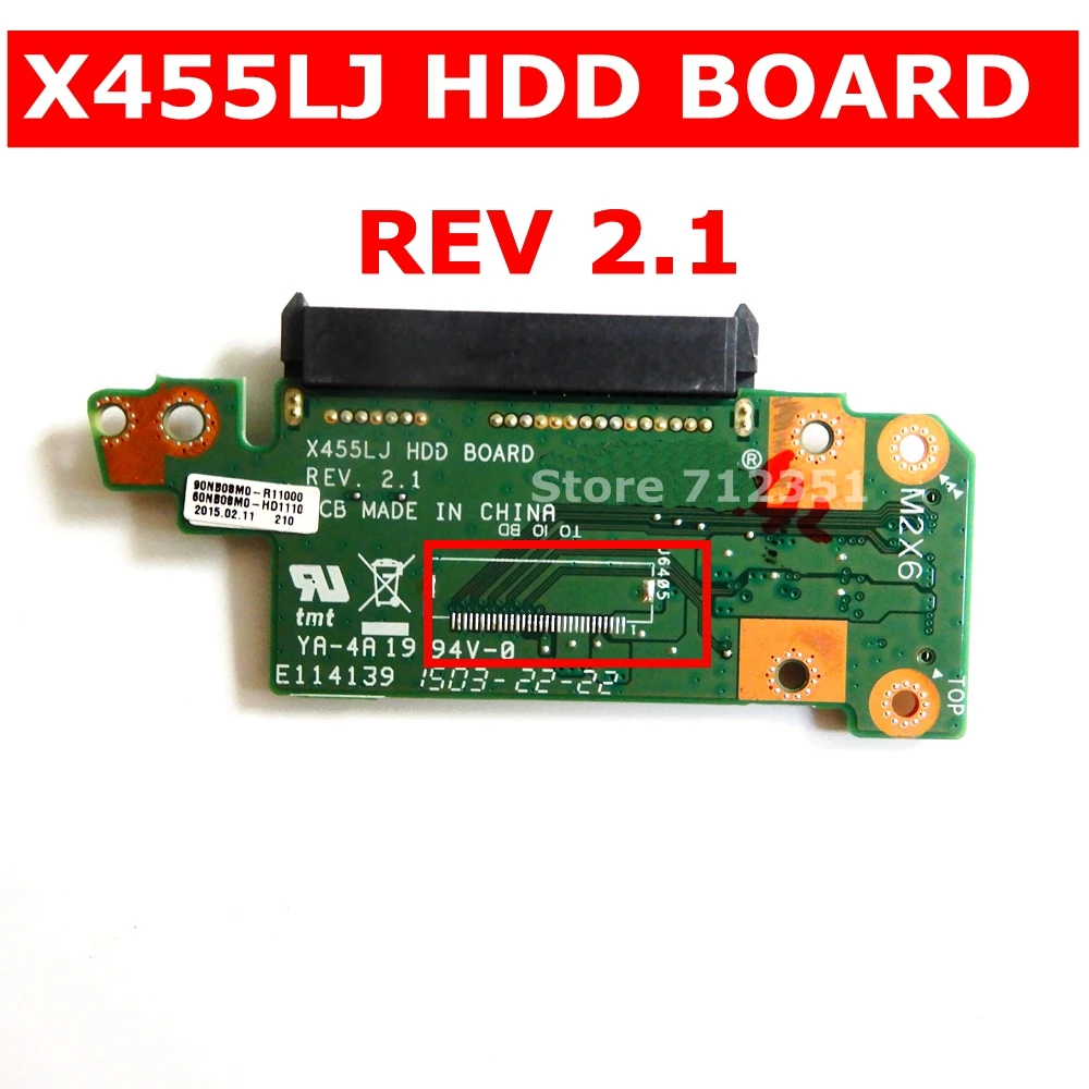 X455LJ IO Плата для жесткого диска REV 2 1/3 1 ASUS X455 X455L X455LD X455LF X455WE материнская плата USB SD