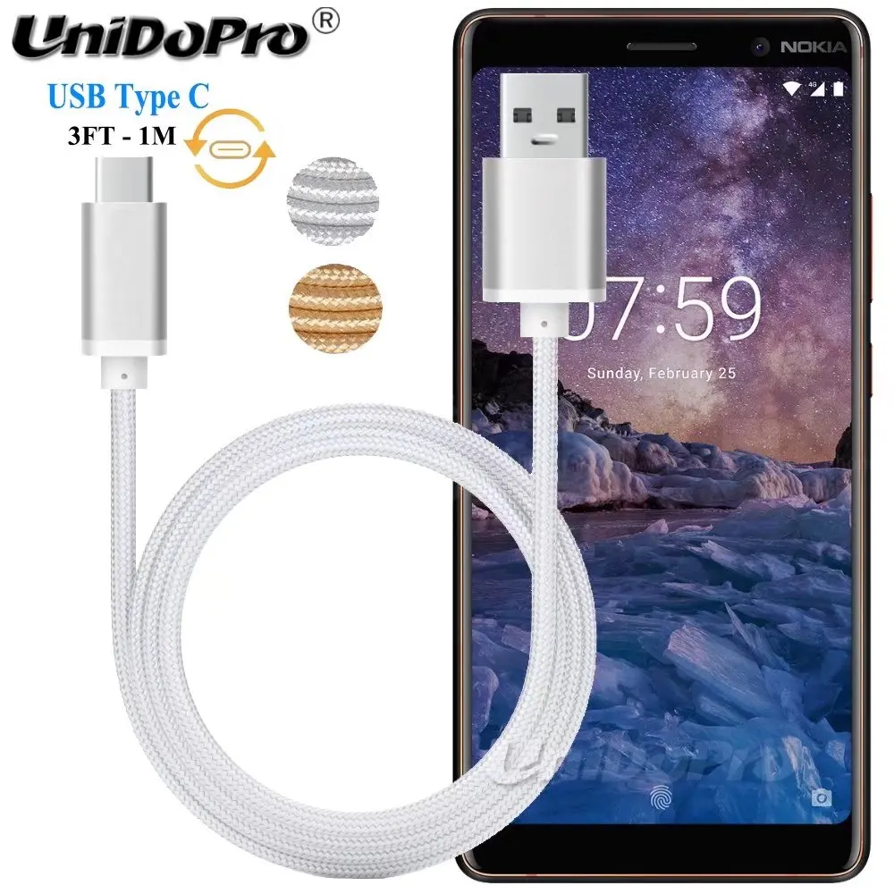 Кабель для быстрой зарядки и синхронизации данных телефона 3 фута Тип C Nokia 9