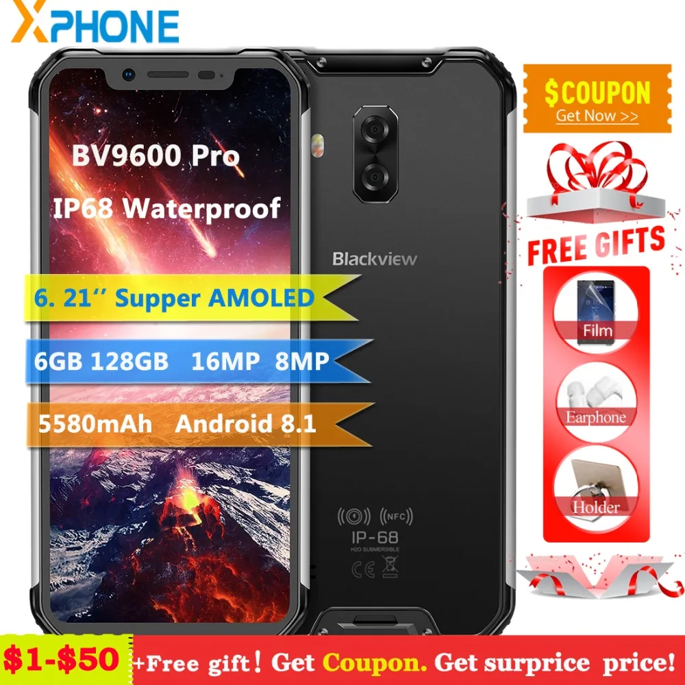 Смартфон Blackview BV9600 Pro IP68 водонепроницаемый мобильный телефон Helio P60 6 гб 128 экран 21