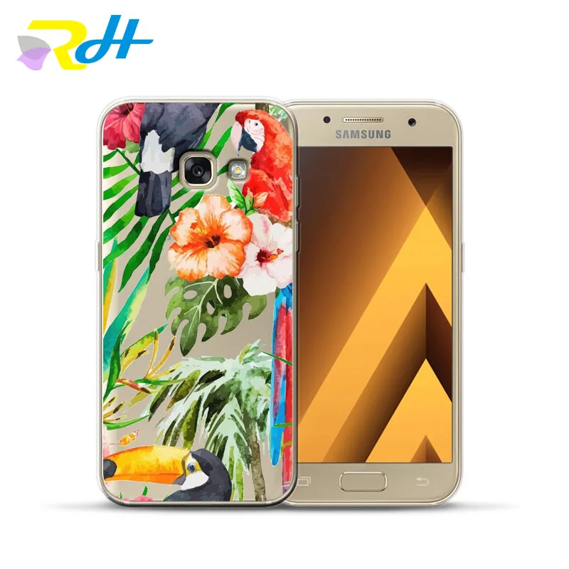 Мягкий чехол из ТПУ для Samsung Galaxy A7 2018 с тропическим рисунком A 10 20 30 40 50 70 A6 A8 Plus |