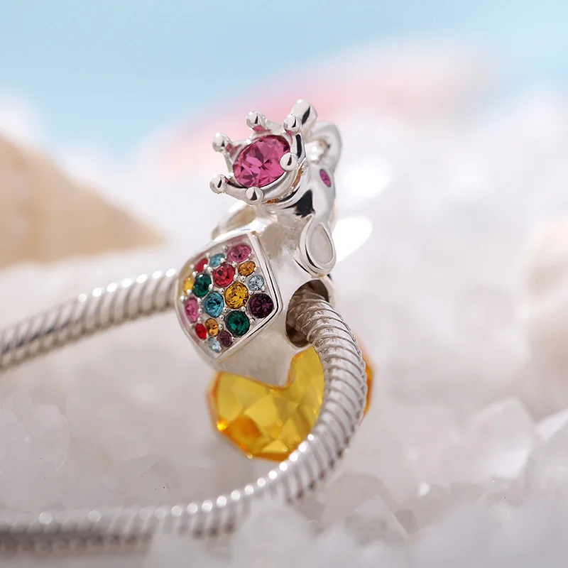T400 Fashion 925 silver Charms made with Swarovski Elements DIY charms jewelry Accessories Clever Elephant#Q144 free shipping | Украшения и