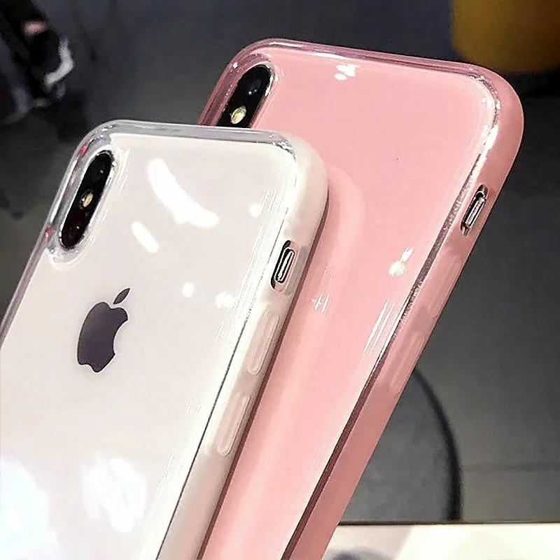Colorful Transparent Shockproof Frame Phone Case For iphone 11 Pro X Xr Xs Max 7 8 Plus Soft Protection Cover |