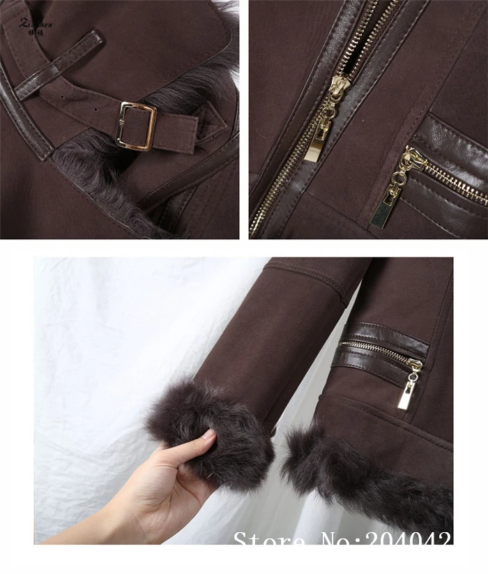 ZiZhen Genuine Leather Natural Wool Liner Shorts Jacket New Fashion Winter Woman Woolen Real Fur Coat 181108-2