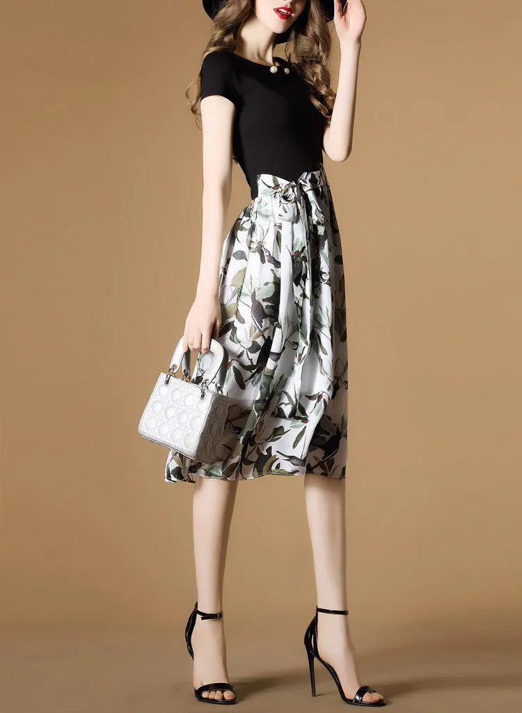 Women Party Vestidos Slim Waist Floral Dress Elegant Work Wear Casual HM0037 | Женская одежда