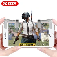 yoteen gold finger mobile phone metal physical joystick fire button aim key buttons gold l1 r1 trigger transparent silver