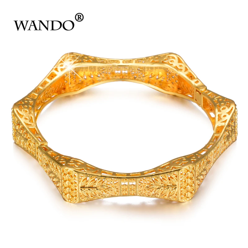 WANDO 2 шт./лот геометрический многогранный браслет эфиопское золото открытый