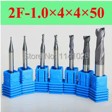 2f 1. 0*4*4*50 HRC50 карбидные концевые фрезы карбидная квадратная торцевая фреза
