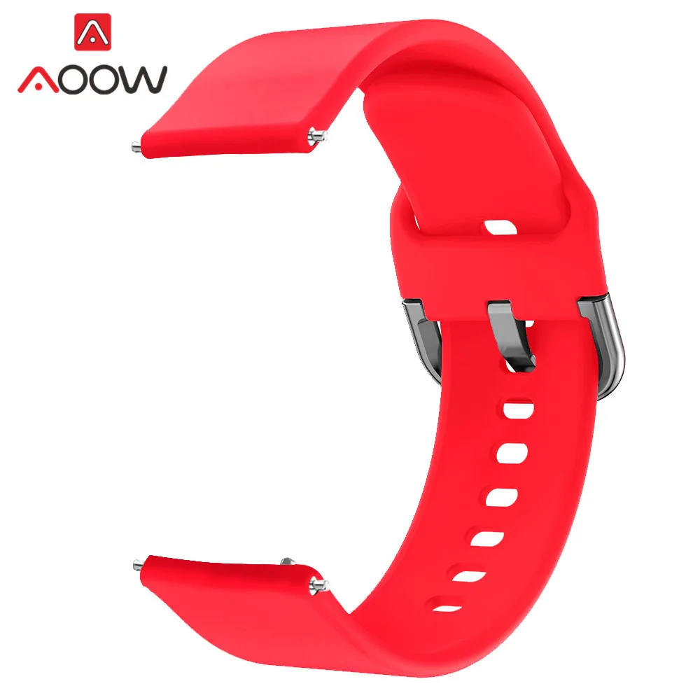 Red 20 мм силиконовый ремешок для часов samsung Galaxy Watch Active 42 мм браслет ремешок для gear S2 Huami Amazfit Bip huawei Watch 2 - Цвет ремешка: Red