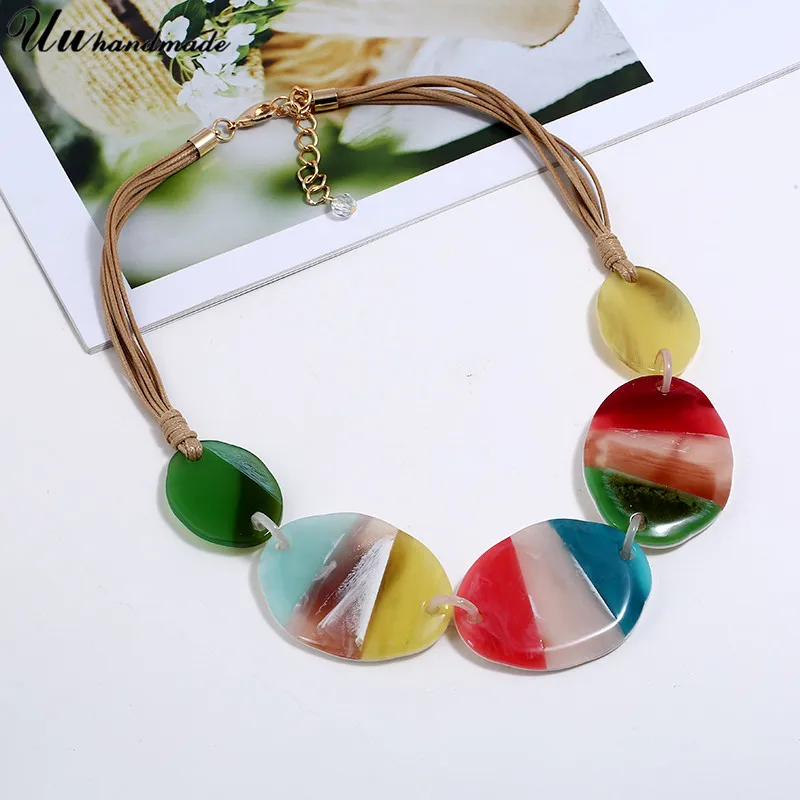 Ожерелье чокер цвет акриловые подвески веревка цепи ювелирные изделия Colar Collares