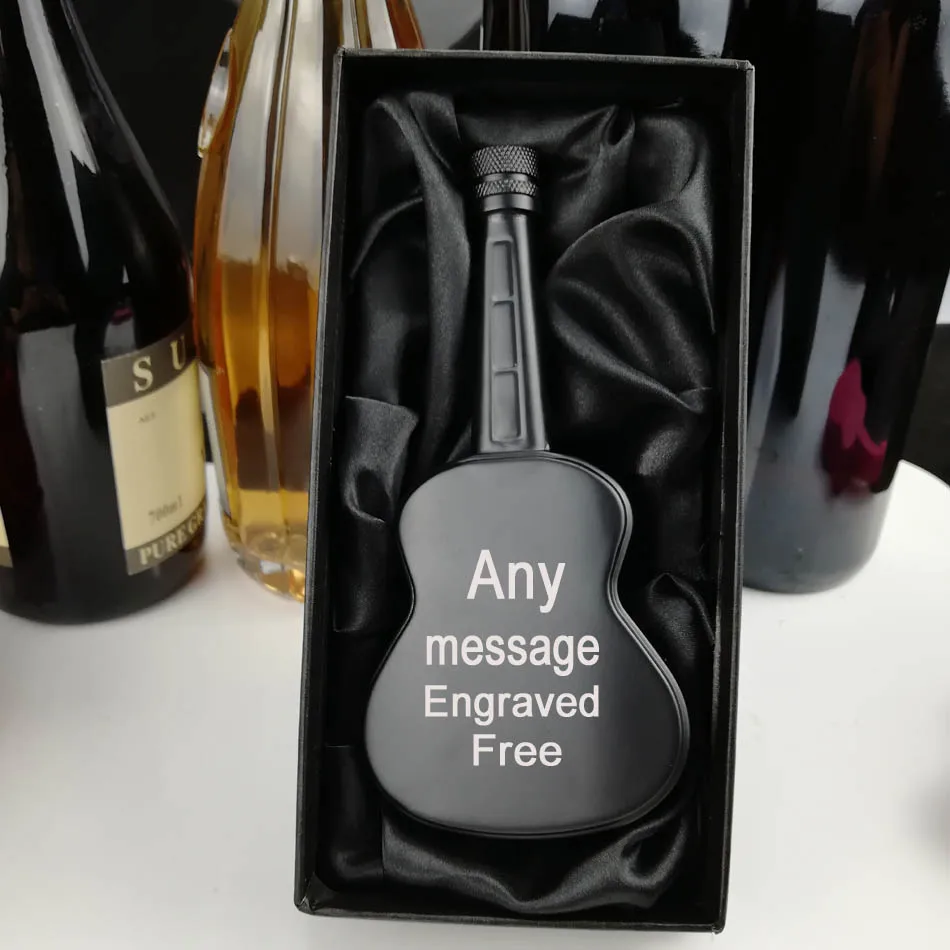 Дизайн фляжки из нержавеющей стали для гитары, музыкальная фляжка из нержавеющей стали, фляга для еды, высокое качество, логотип бесплатно