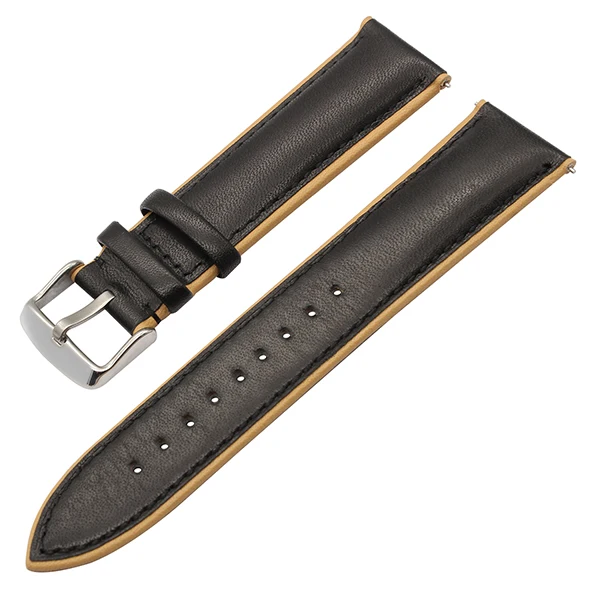 Black Yellow P Франция натуральная кожа ремешок для часов двойной цвет для Asus ZenWatch 1 2 для мужчин LG G Watch Urbane векторный быстросъемный ремешок на запястье - Цвет ремешка: Black Yellow P