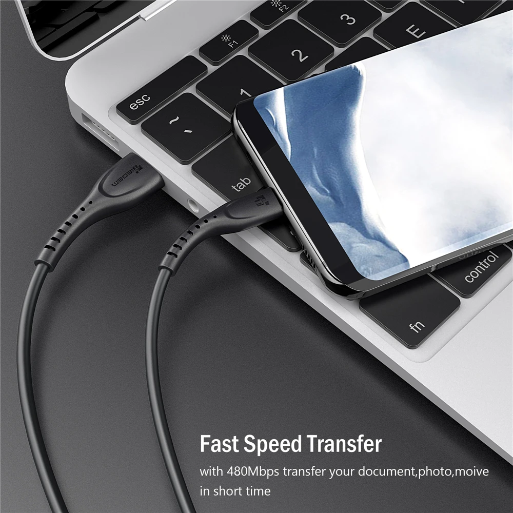 Кабель TIEGEM USB Type C 3 1 а высокопрочный TPE кабель для быстрой зарядки и передачи