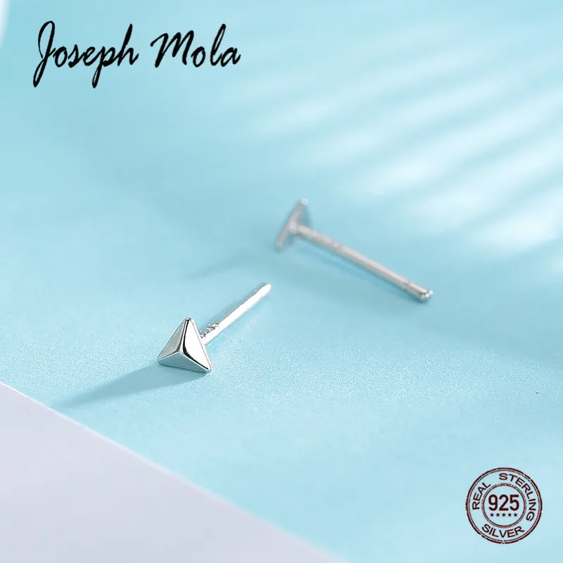 Joseph Mola 925 пробы Серебряный минималистичный маленький Гладкий треугольник звезда