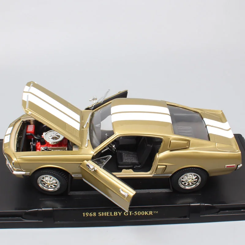 Дорога Подпись Винтаж 1968 Ford Shelby Mustang GT-500KR мышечная гонка литья под давлением 1 18 масштаб металлическая модель автомобилей и транспортных средств игрушка Реплика