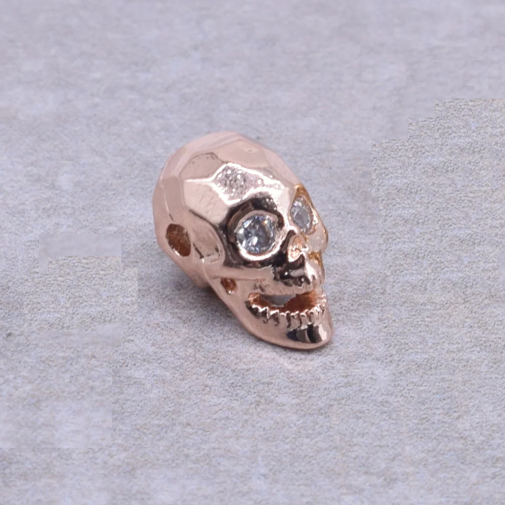 4 Pcs/Lots Skull Charm Copper Inlaid Zircon Suitable for Jewelry Making DIY Necklace Bracelet Pendant Findings Components Bijoux | Украшения