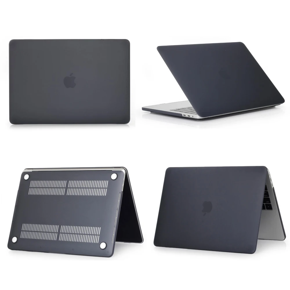 Matte Black Жесткий матовый чехол для ноутбука MacBook Air 11 retina 12 крышка MacBook Pro 13 15 с сенсорной панелью A1706 A1707 A1989 A1990 A1932 - Цвет: Matte Black