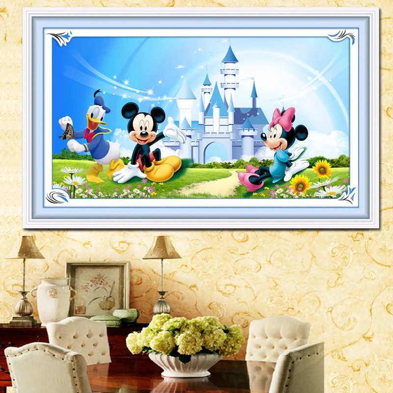 Алмазная вышивка мультяшная кристальная мозаика замок крестиком мультяшный