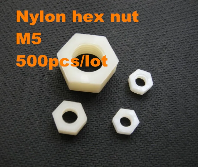 

500pcs/lot M5 nylon nut plastick hex nut